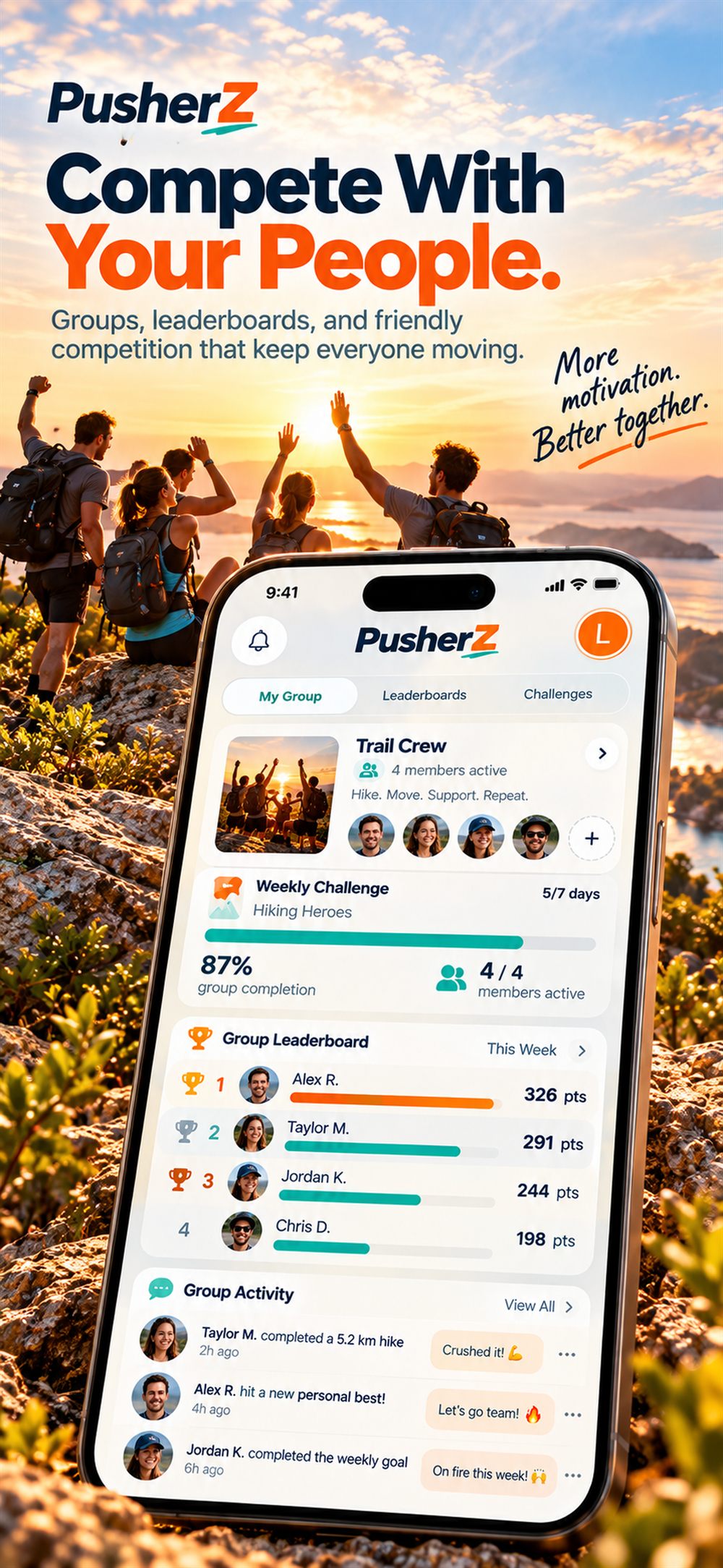 PusherZ — compete with your people